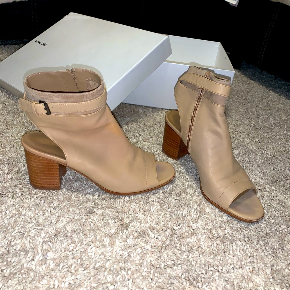 Vince open toe booties